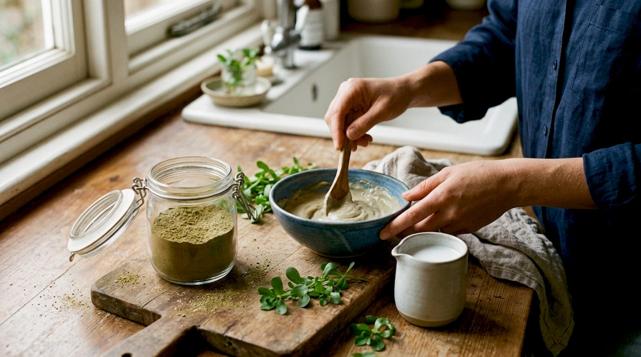 Brahmi powder and hair mask preparation