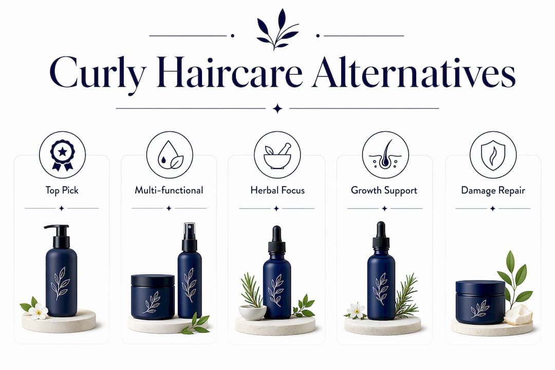 Infographic ranking plant-based curly haircare alternatives