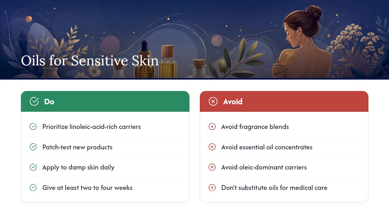 A plant-based perspective on oils for sensitive skin — overview diagram