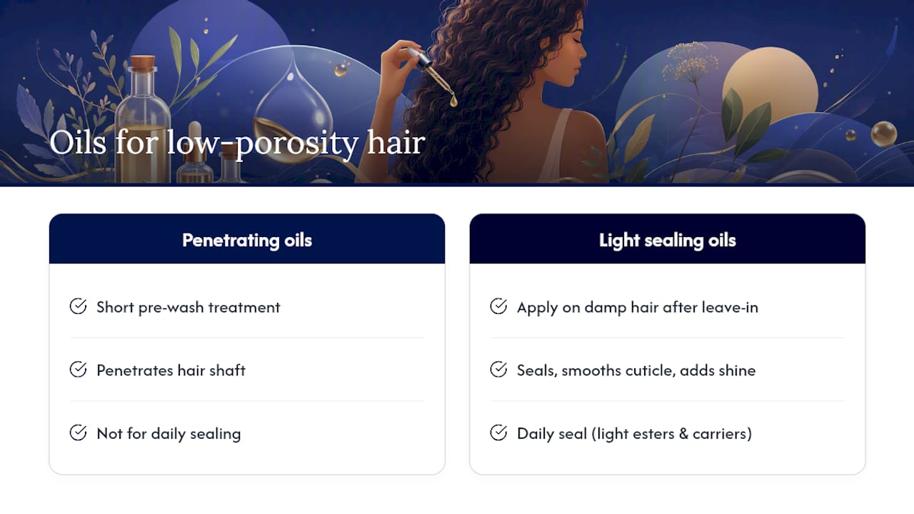 Why Does Low-Porosity Hair Need a Different Oiling Strategy? — overview diagram