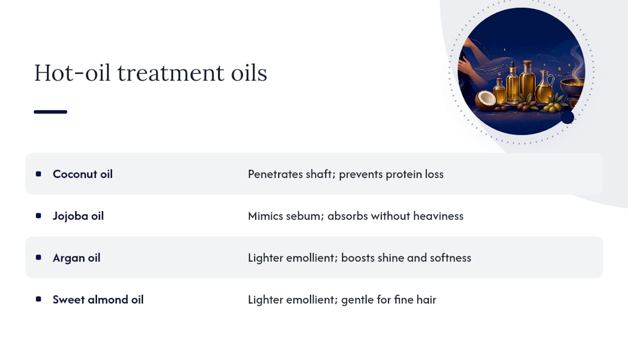 Comparison diagram of coconut, jojoba, argan, and almond oils