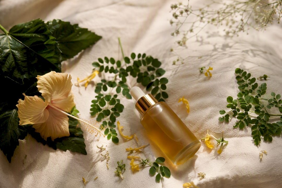 Natural plant ingredients representing hair sun protection