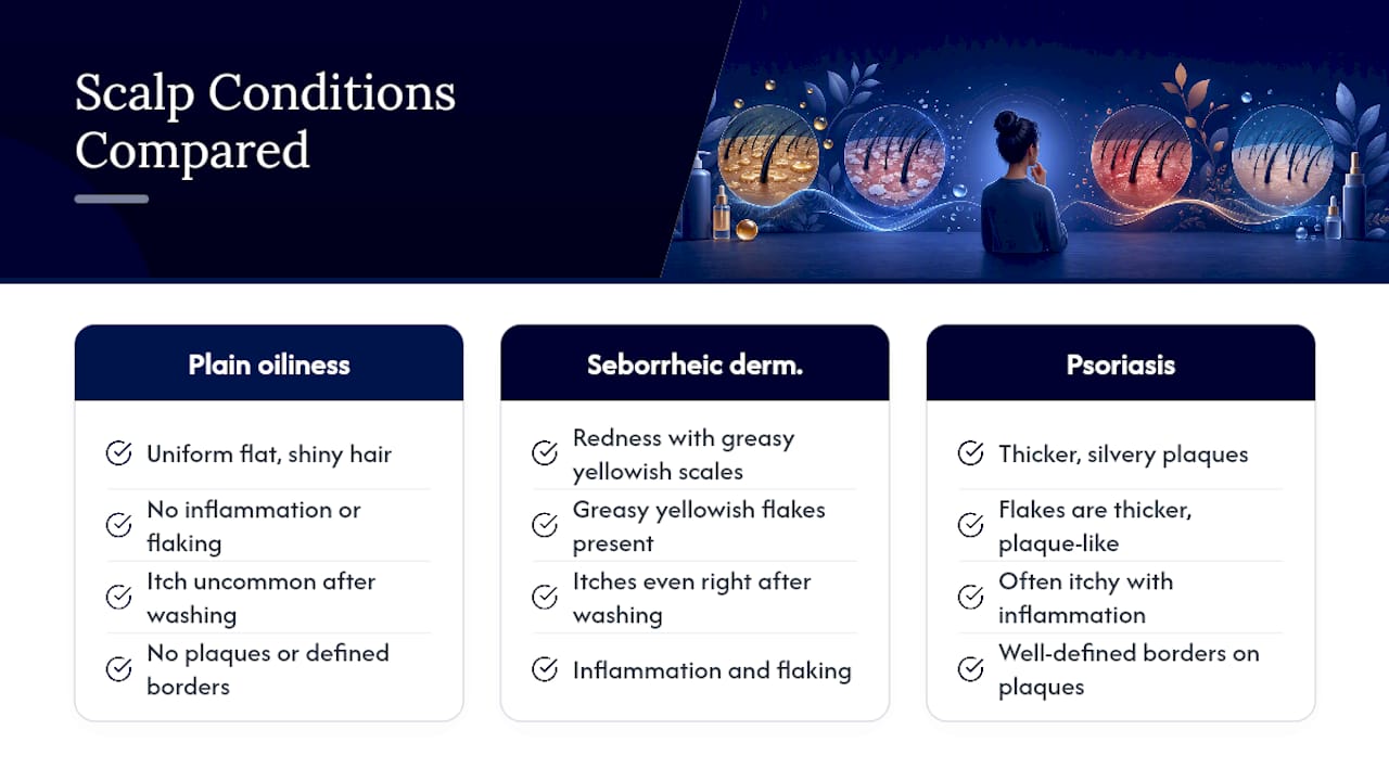 Comparison of oily scalp and scalp conditions