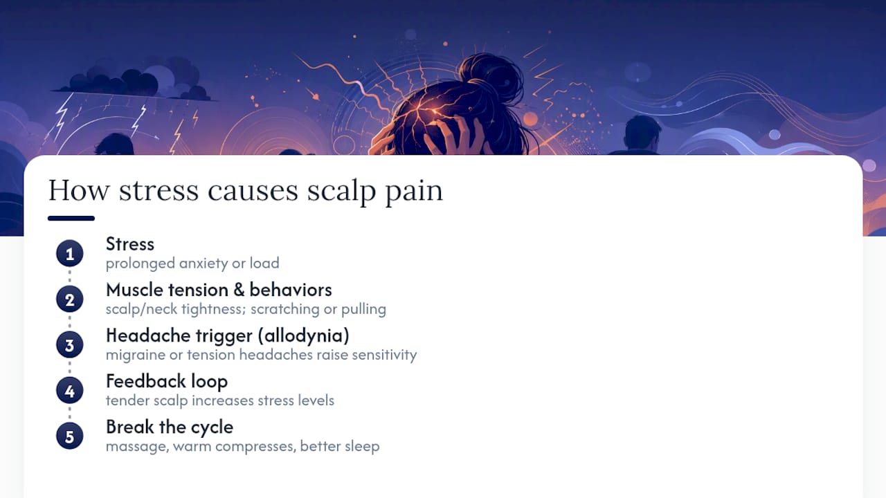 Can Stress and Anxiety Make Your Scalp Hurt? — overview diagram