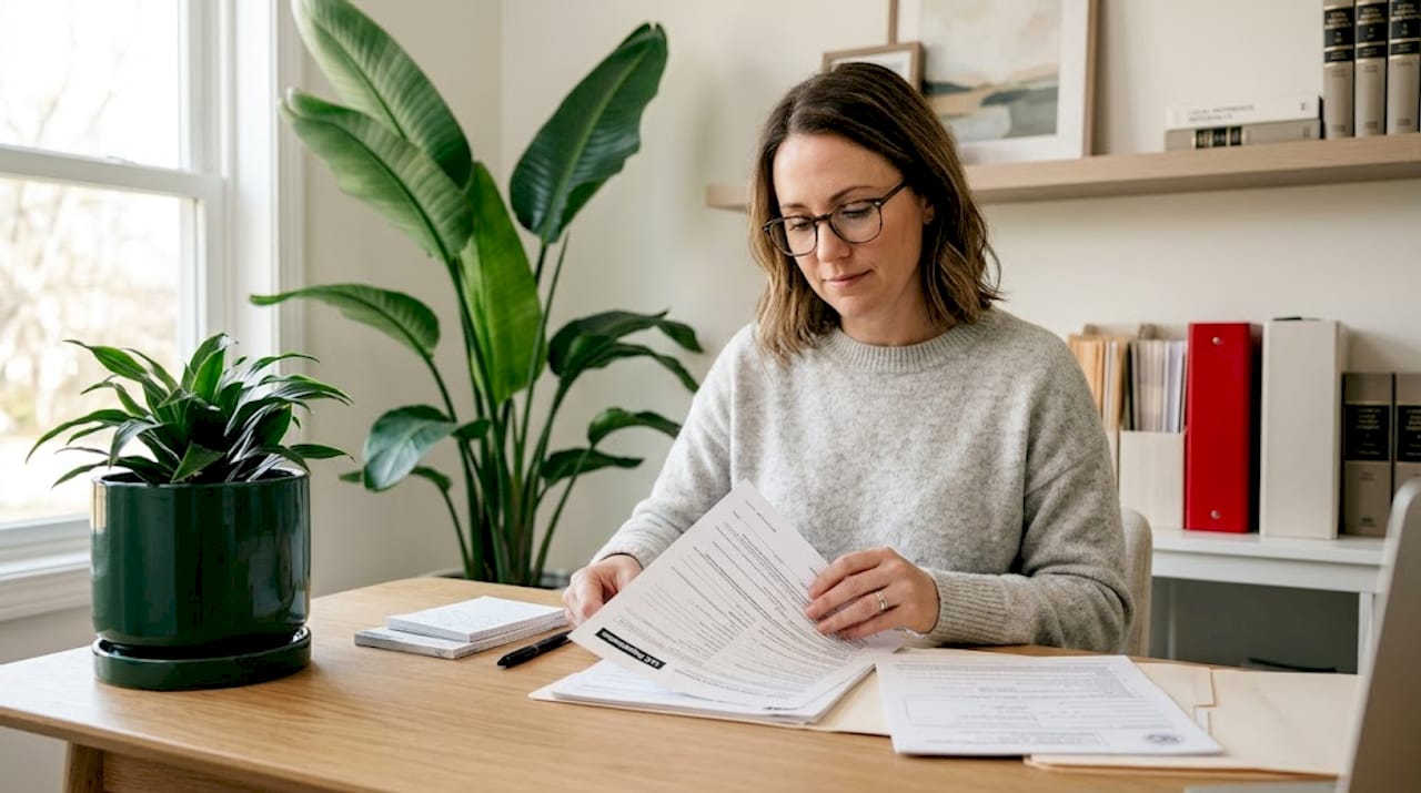 Business owner assembling LLC paperwork