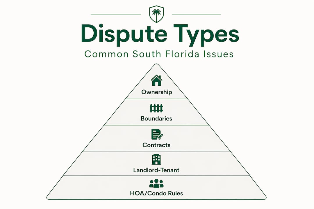 Infographic shows hierarchy of real estate dispute types
