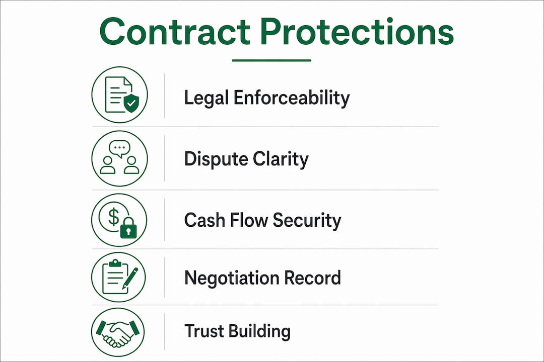 Infographic depicting key contract protection benefits