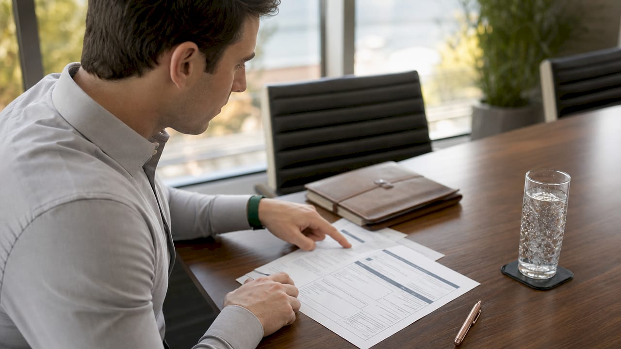 Hands pointing at business entity documents