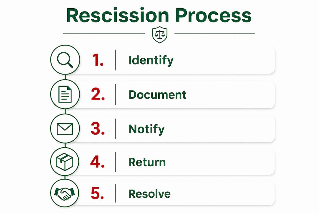 Infographic showing steps in contract rescission process