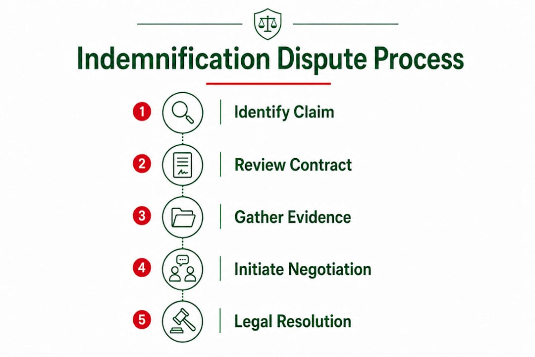 Infographic showing indemnification dispute steps