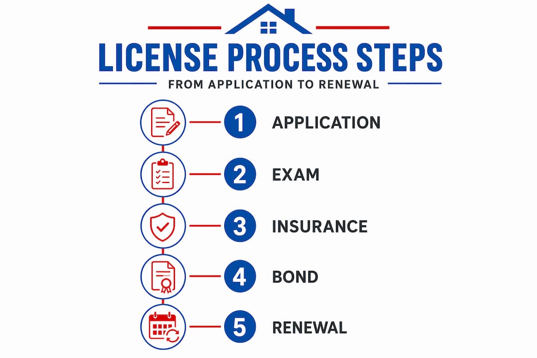 Infographic for Utah contractor license process steps