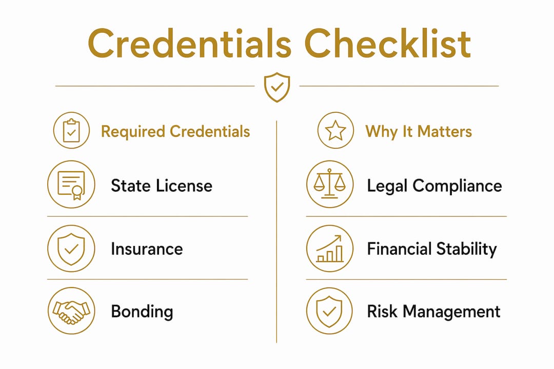 Infographic comparing contractor credentials