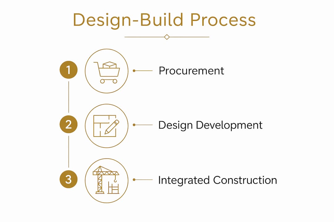 Infographic illustrating design-build contract process steps