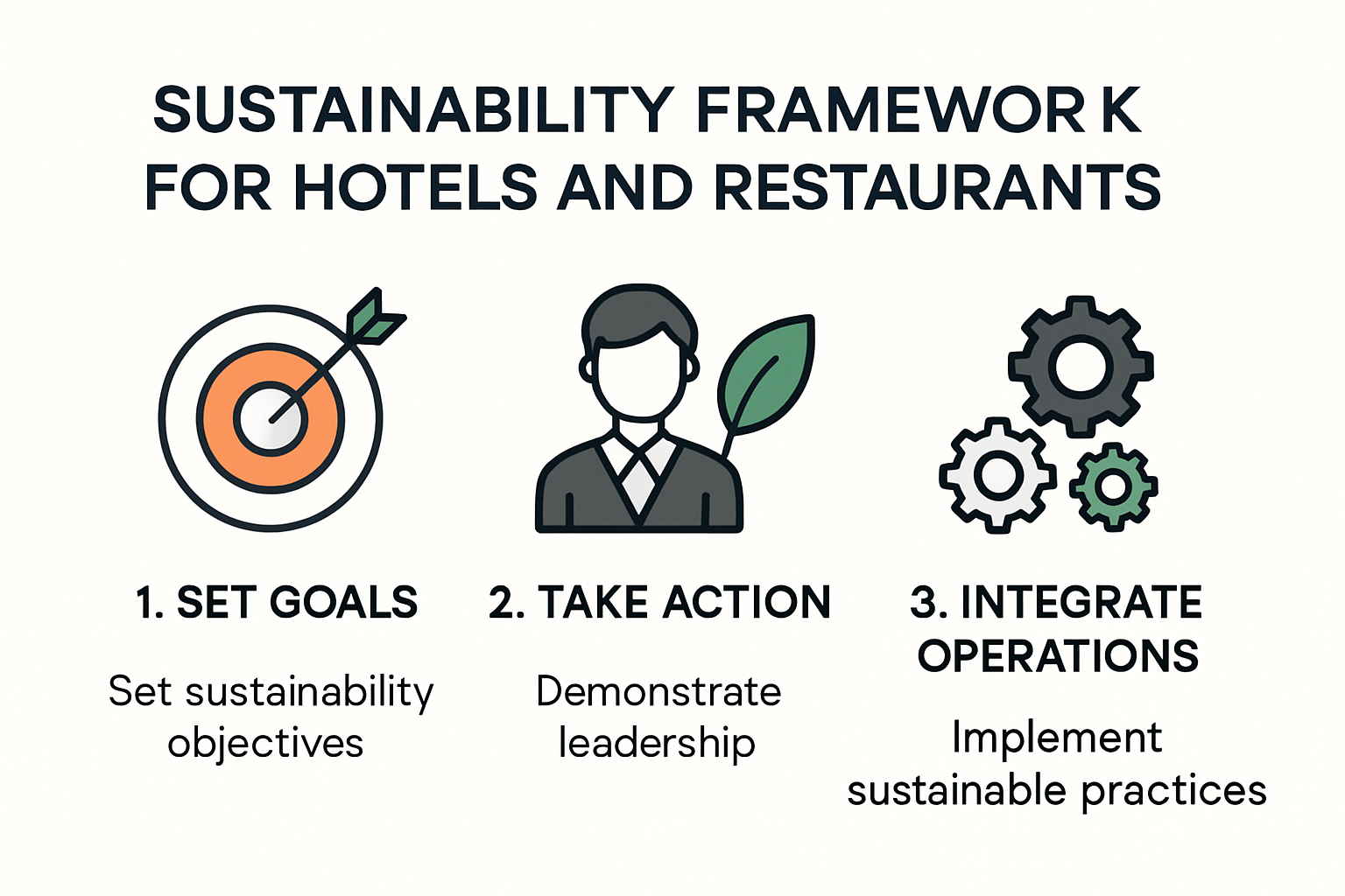 Infographic showing sustainability framework steps