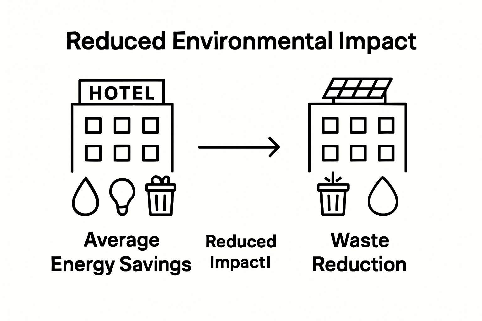 Visual comparison between traditional and green hotel sustainability metrics