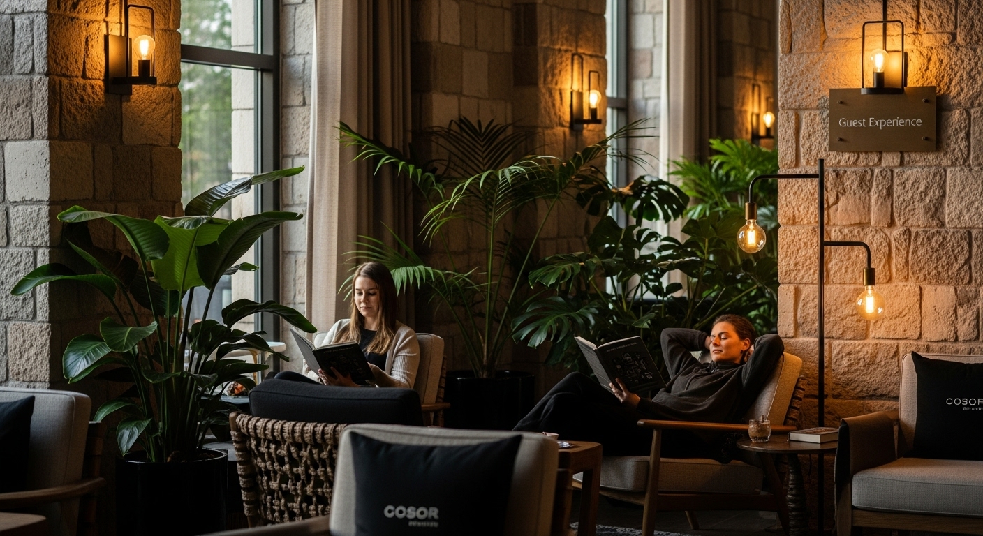 nature inspired guest lounge