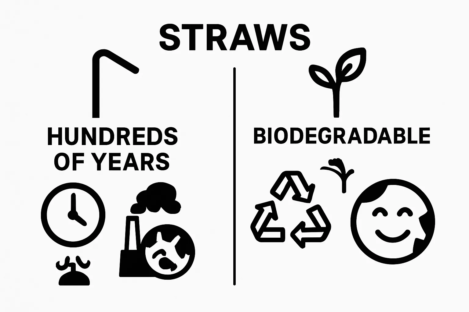 Comparison of plastic versus plant-based straw impact