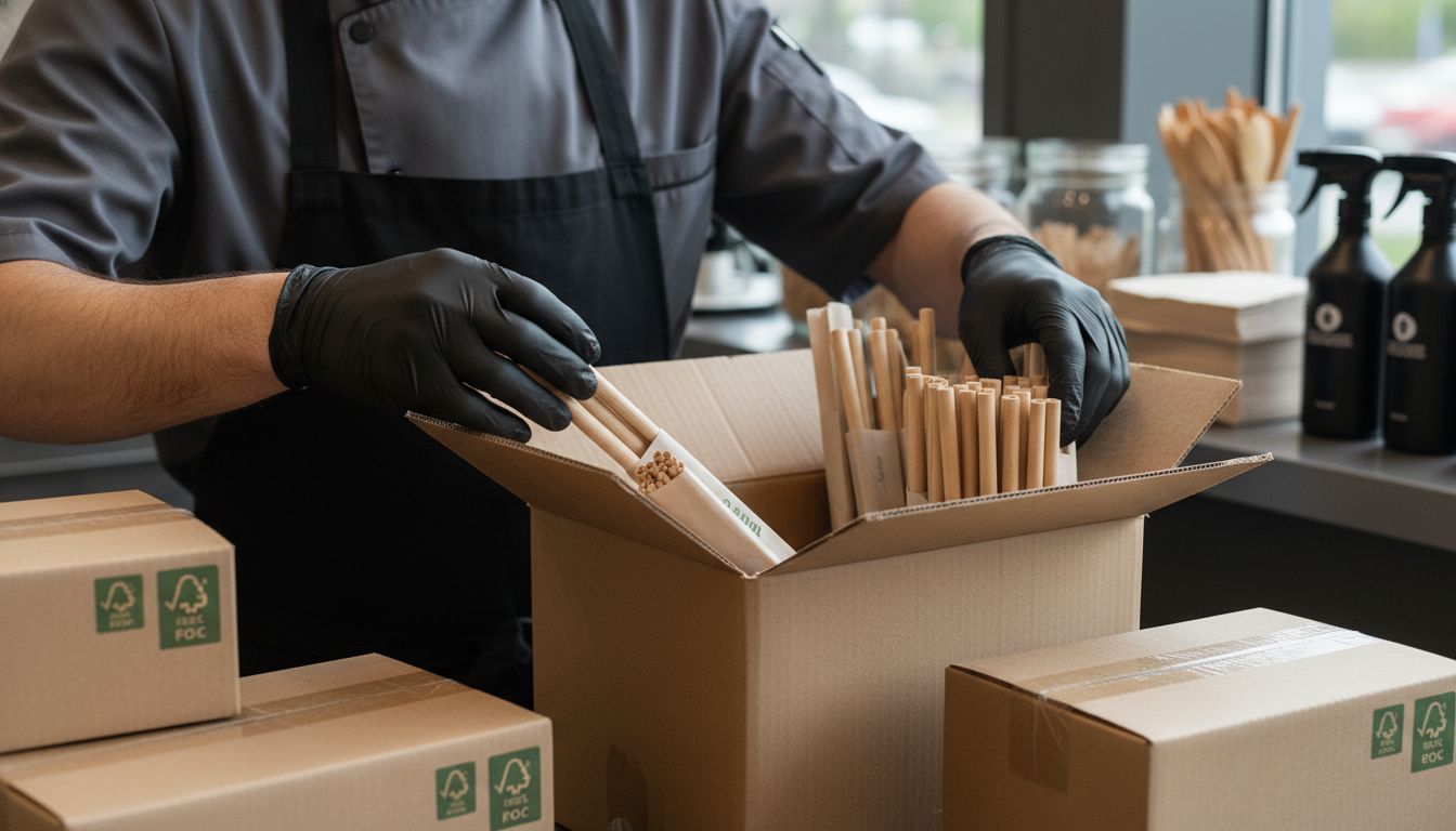 wood straw packaging