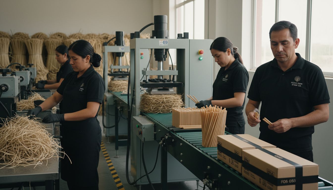 agave straw production