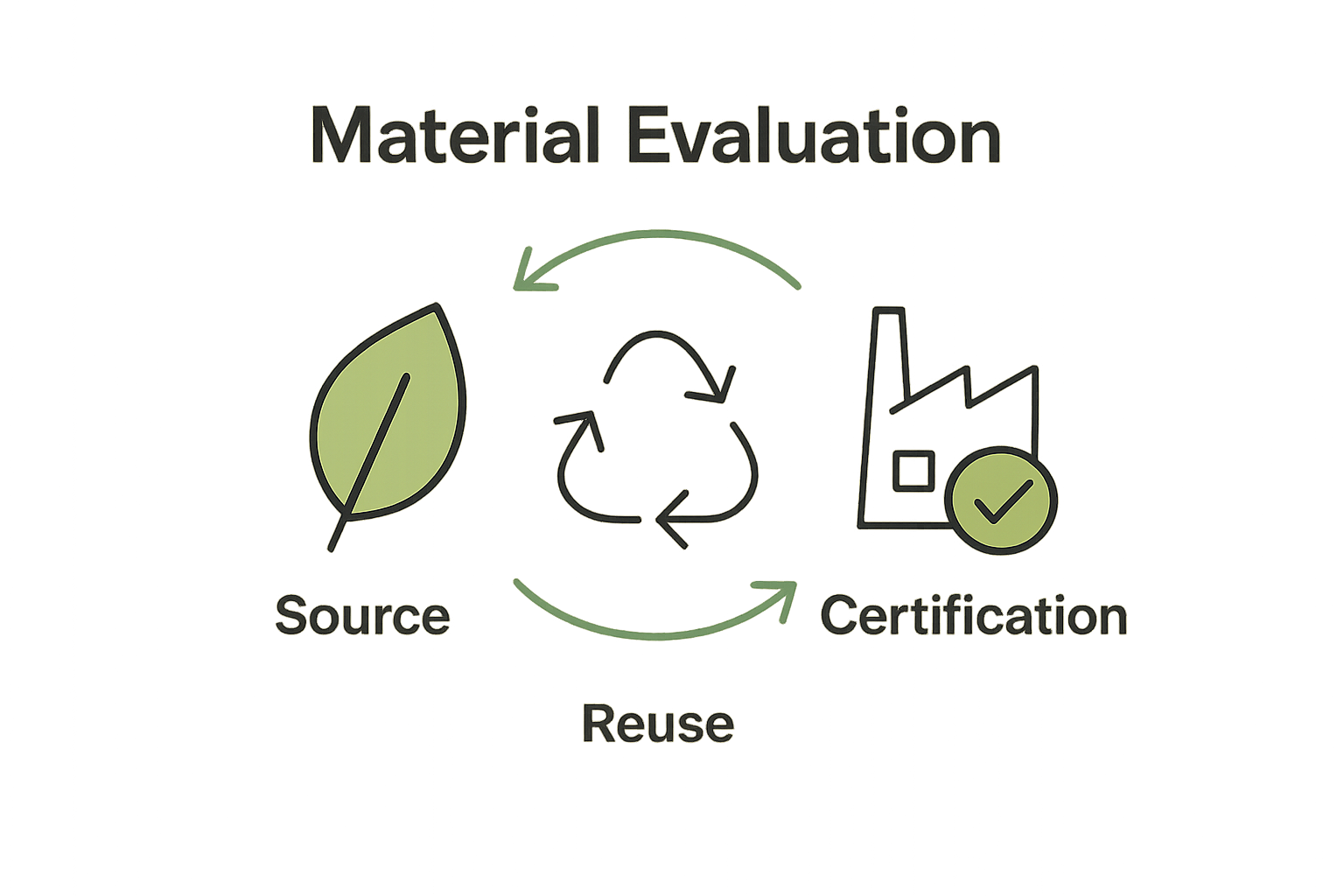 Infographic comparing sustainable material criteria