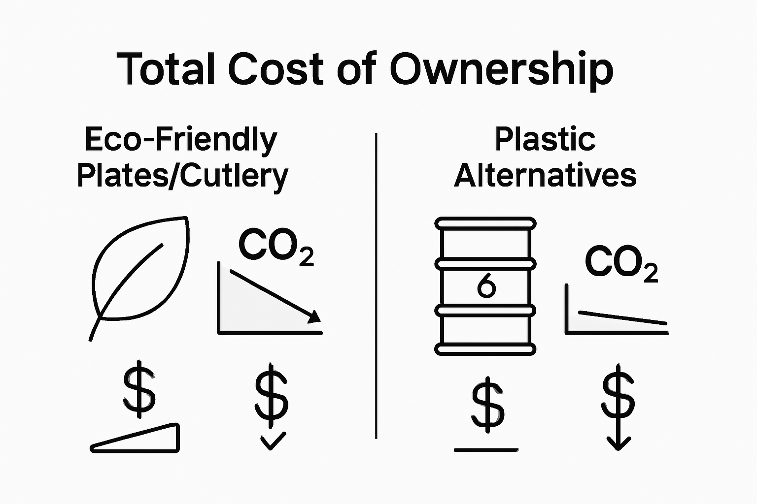 Eco-friendly vs plastic tableware infographic