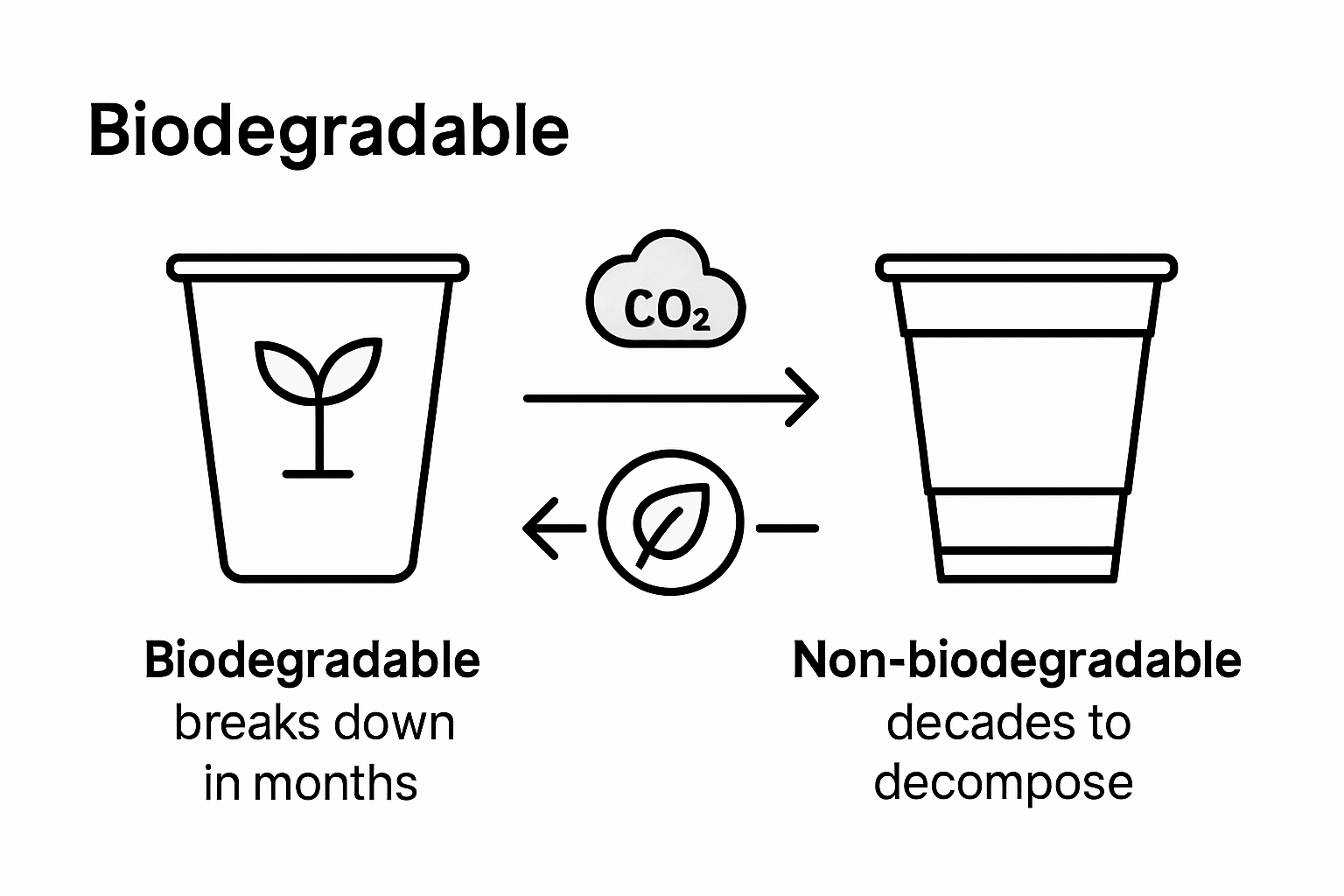 Comparison infographic of sustainable vs conventional packaging