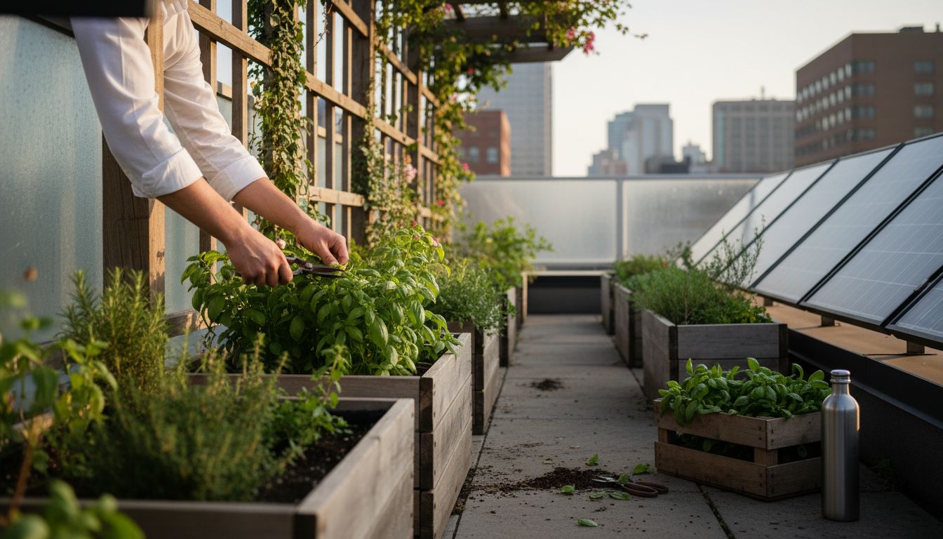 Rooftop garden atop eco luxury hotel
