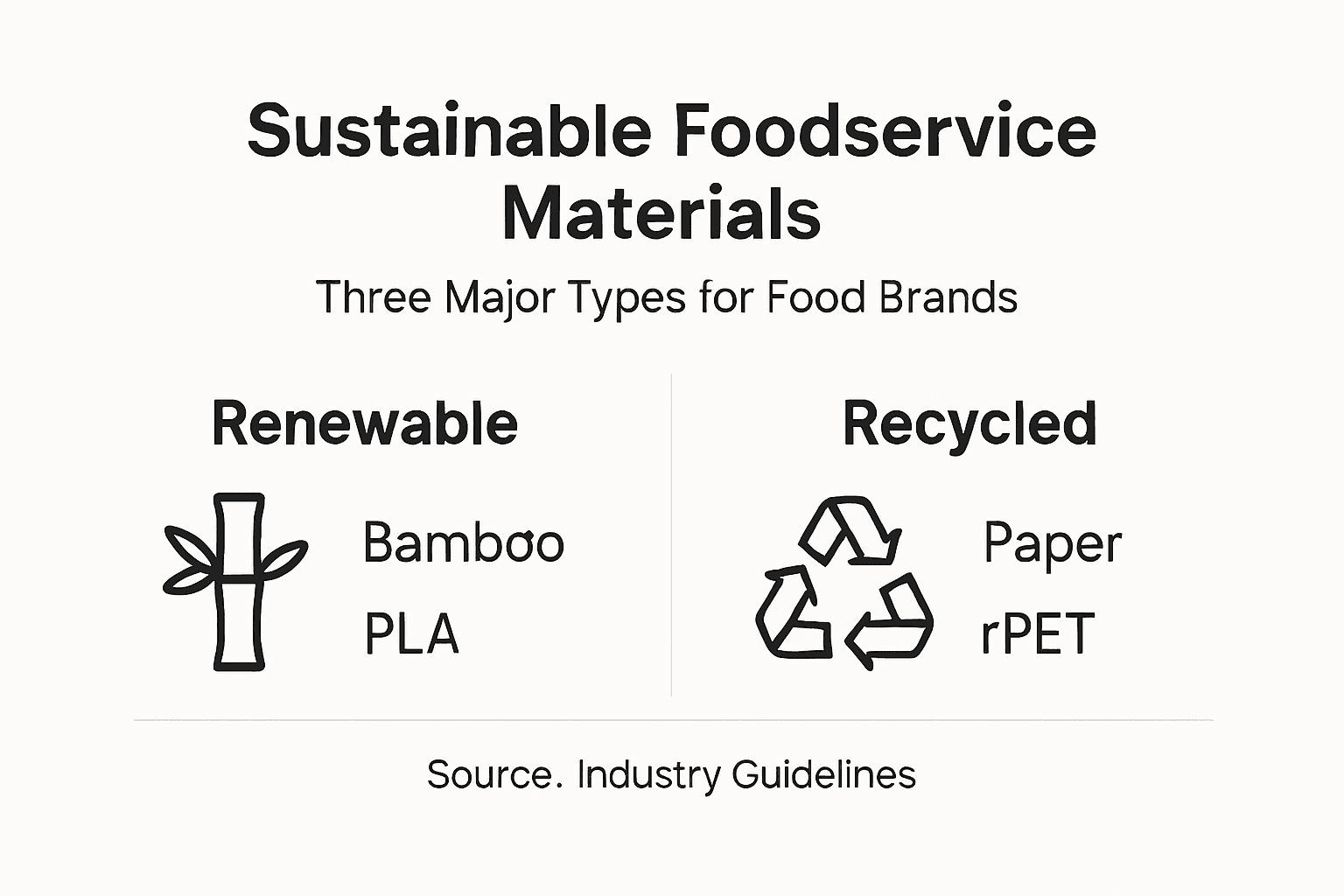 Infographic showing main sustainable material types