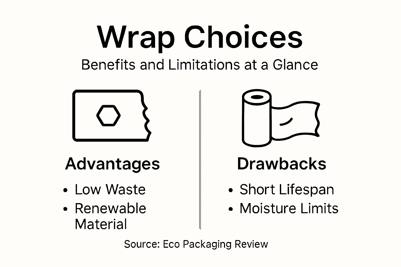 Infographic comparing wrap benefits and drawbacks