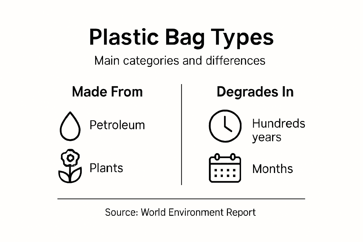 Infographic comparing types of plastic bags