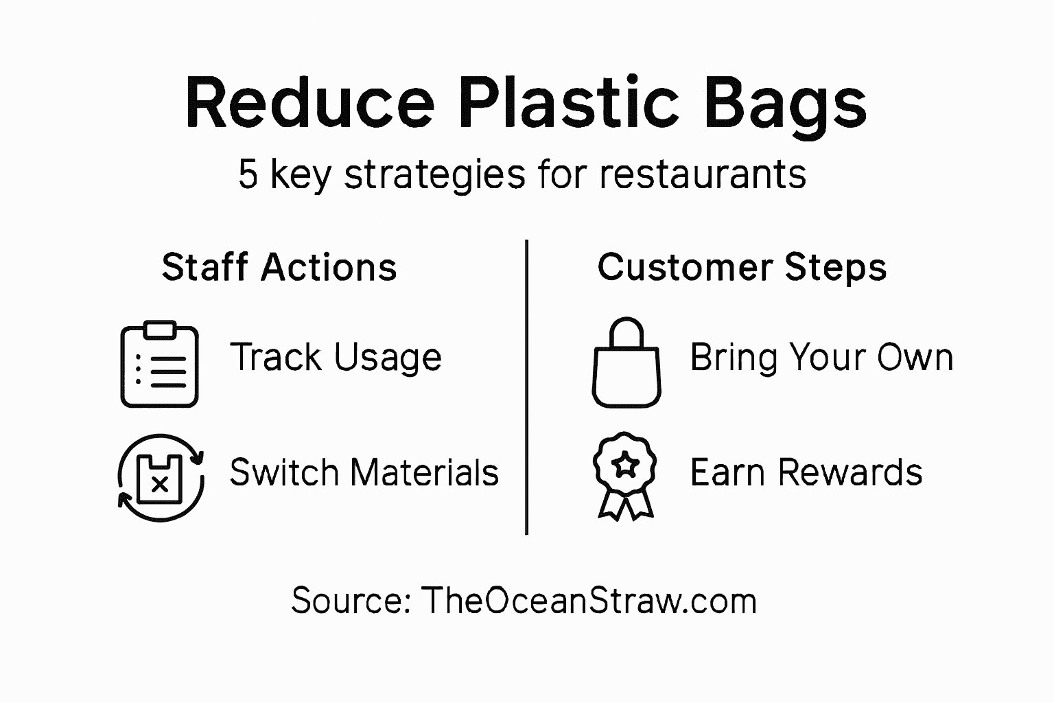 Infographic on key plastic bag reduction strategies