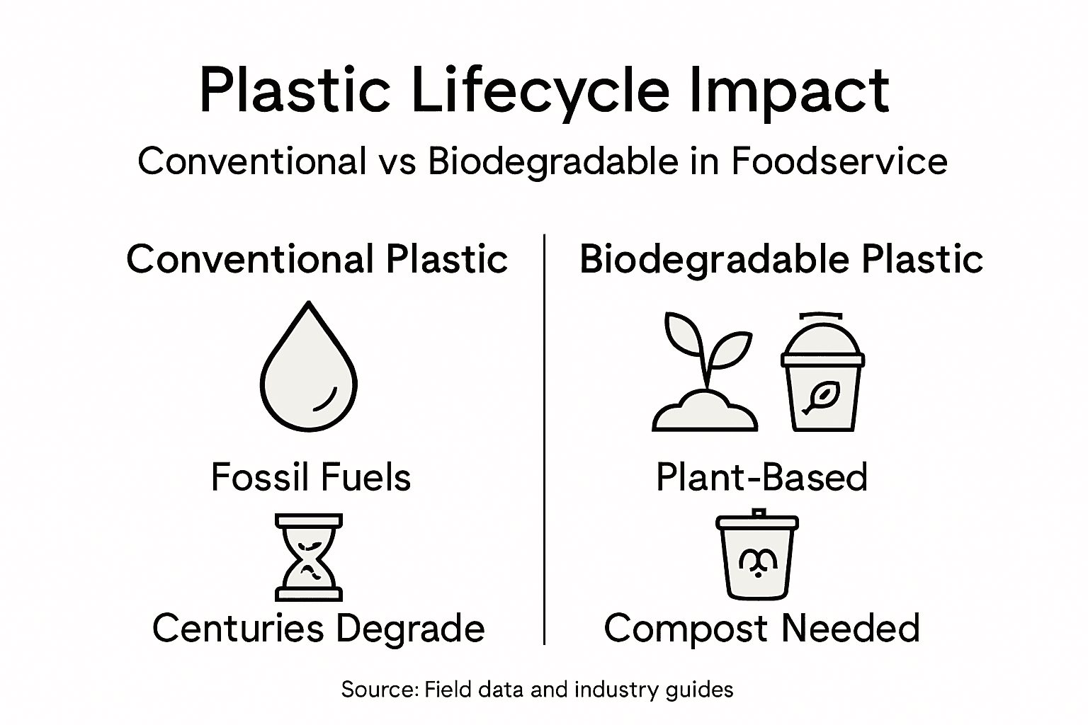 Infographic comparing lifecycle impact plastics