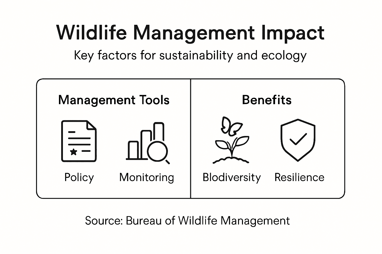 Infographic showing wildlife management key factors