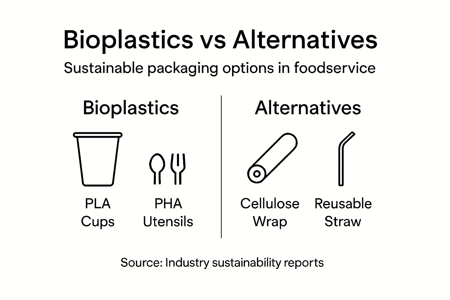 Infographic comparing bioplastics with alternatives