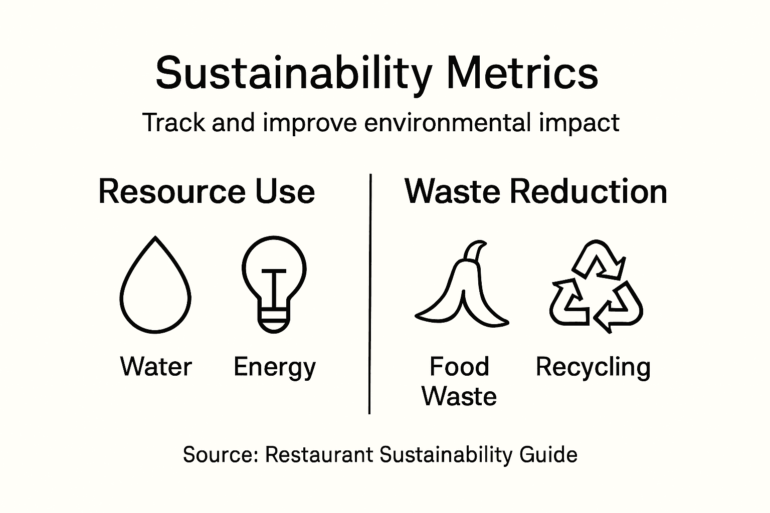 Infographic showing sustainability metrics and categories