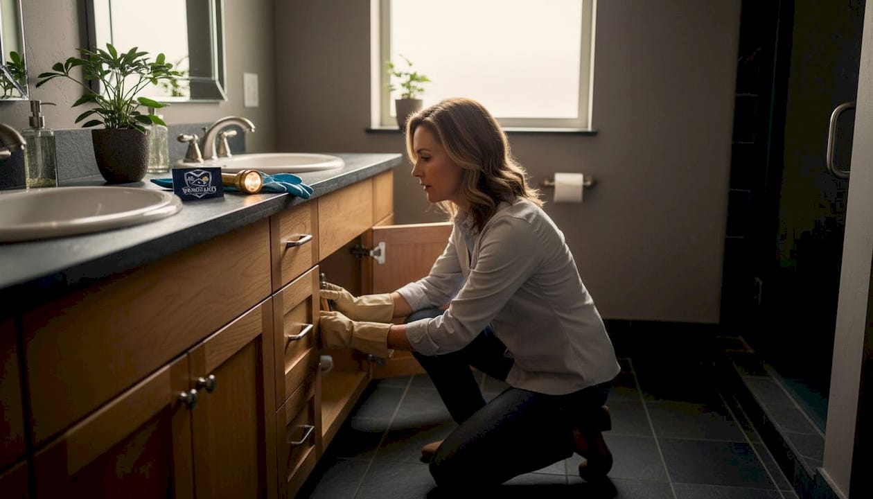 Benefits of Home Watch Service for Seasonal Owners Inspector checks for kitchen water leaks