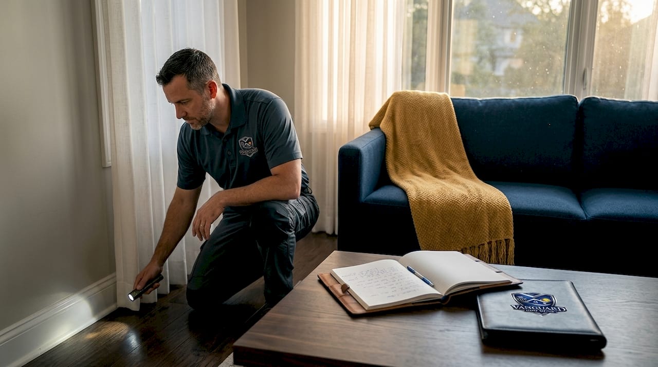 Home Watch vs. House Sitting: What Owners Must Know Professional inspecting vacant living room interior
