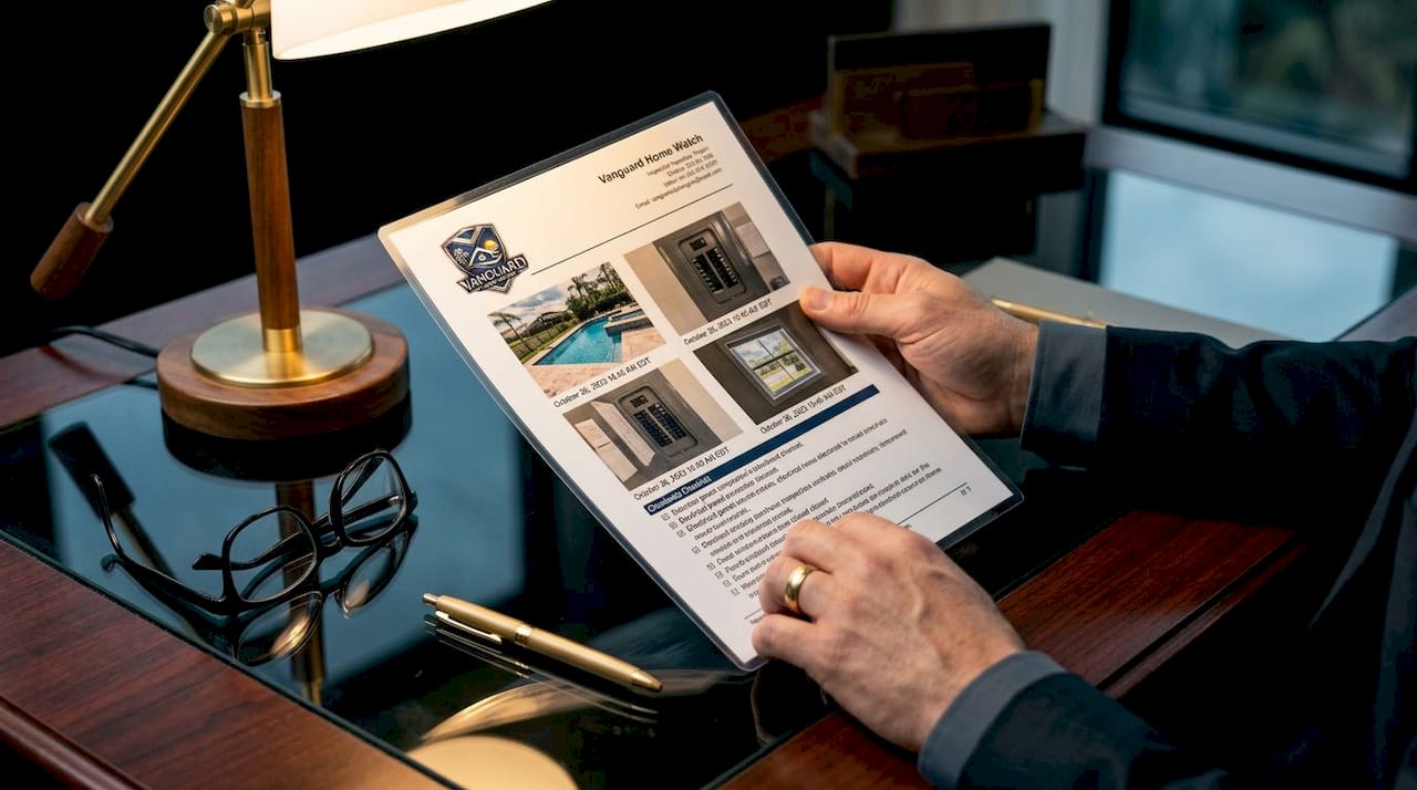 Close-up of home watch inspection sample report