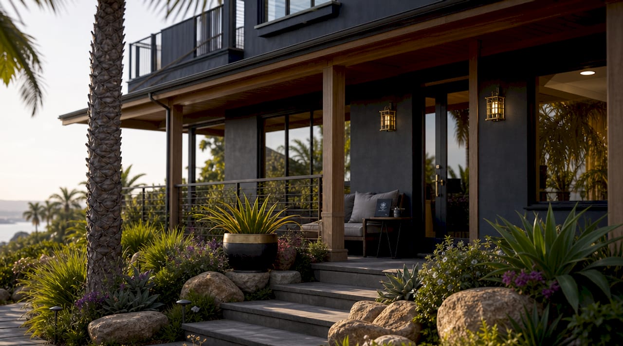 Exterior of custom luxury home estate