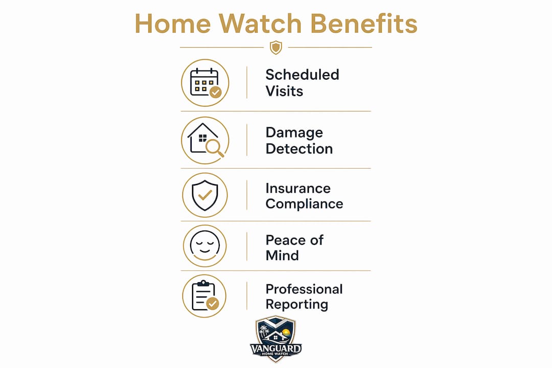 Why Absentee Owners Need Home Watch Services Infographic showing key home watch benefits