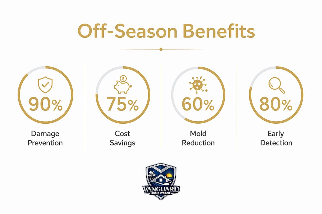 Infographic showing key benefits of off-season home watch