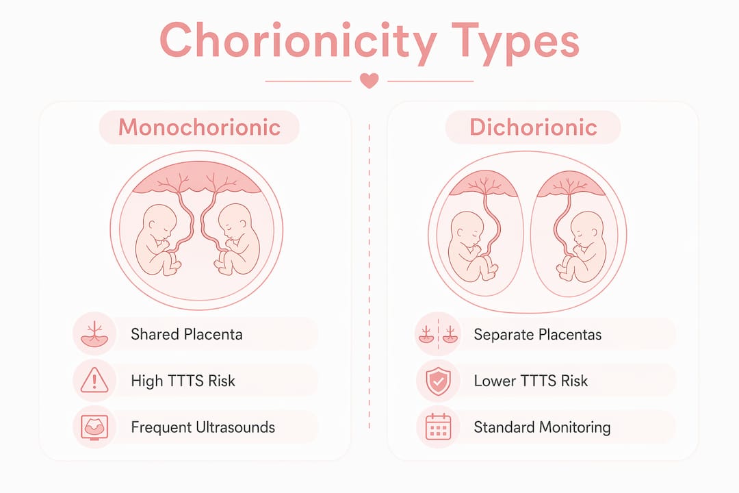 Infographic comparing monochorionic and dichorionic twins