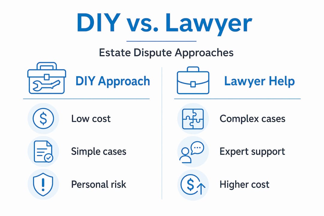 Infographic comparing DIY and lawyer approaches