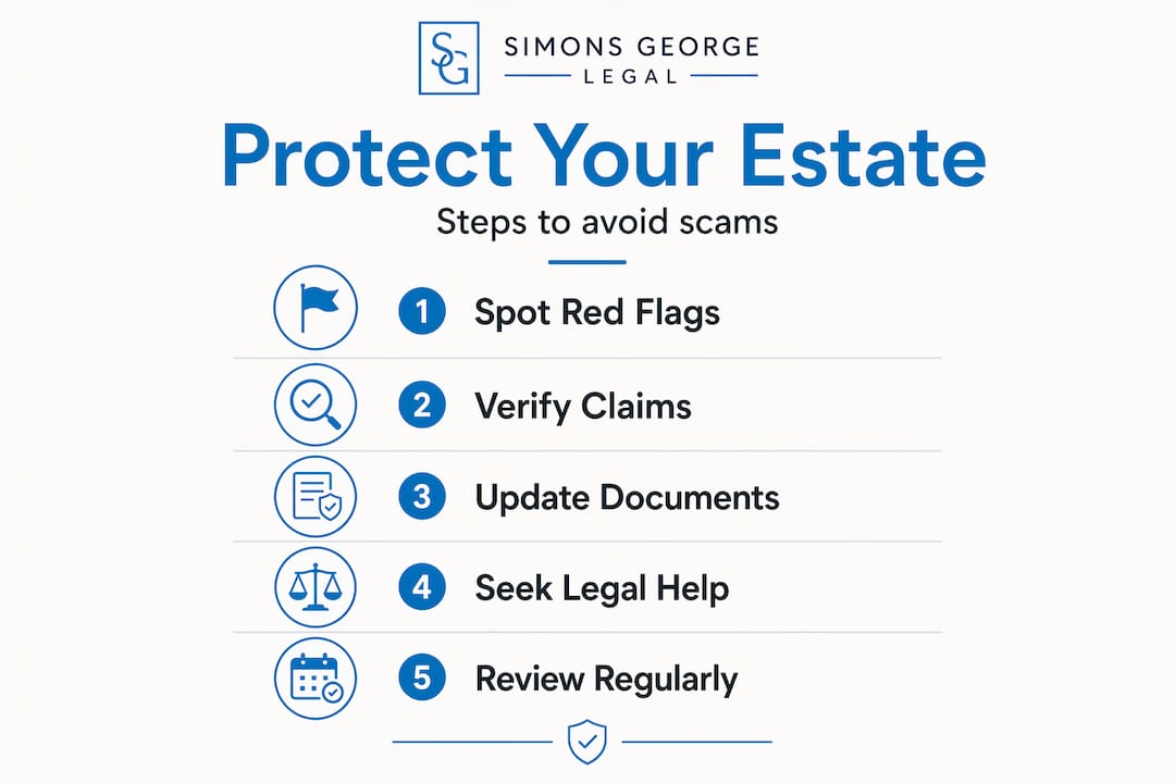 Infographic showing estate protection steps