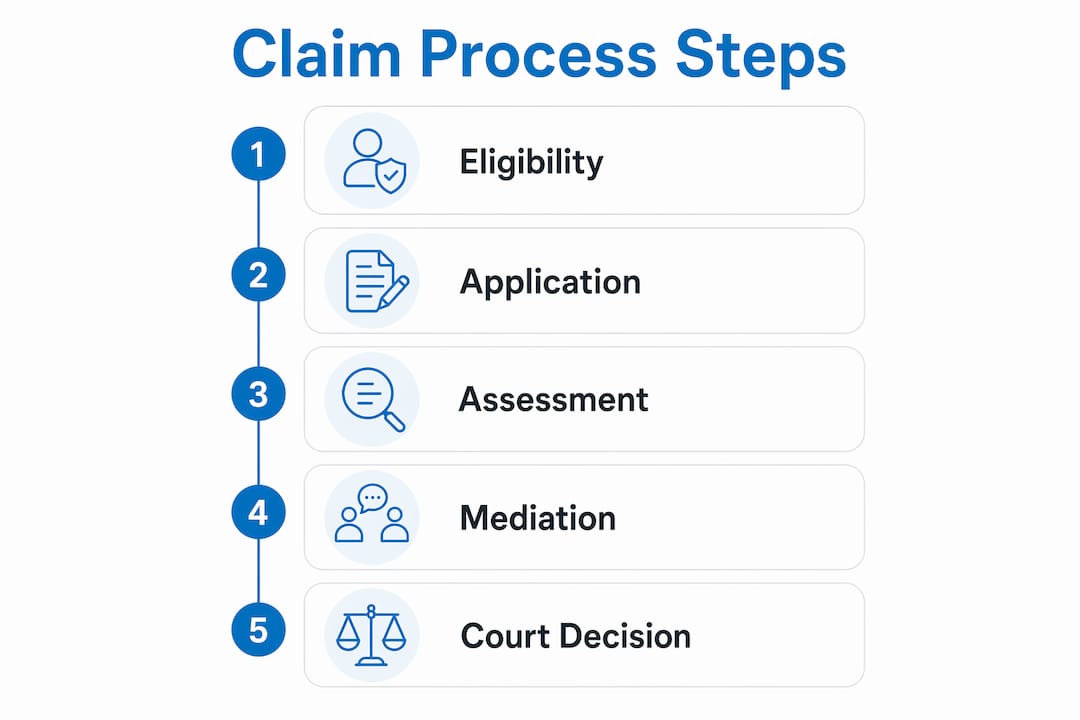 Infographic illustrating family provision claim process steps