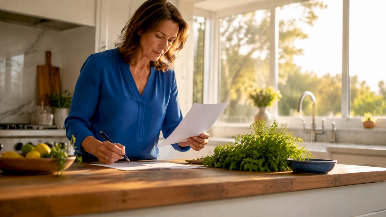 Woman reviewing family provision legal documents