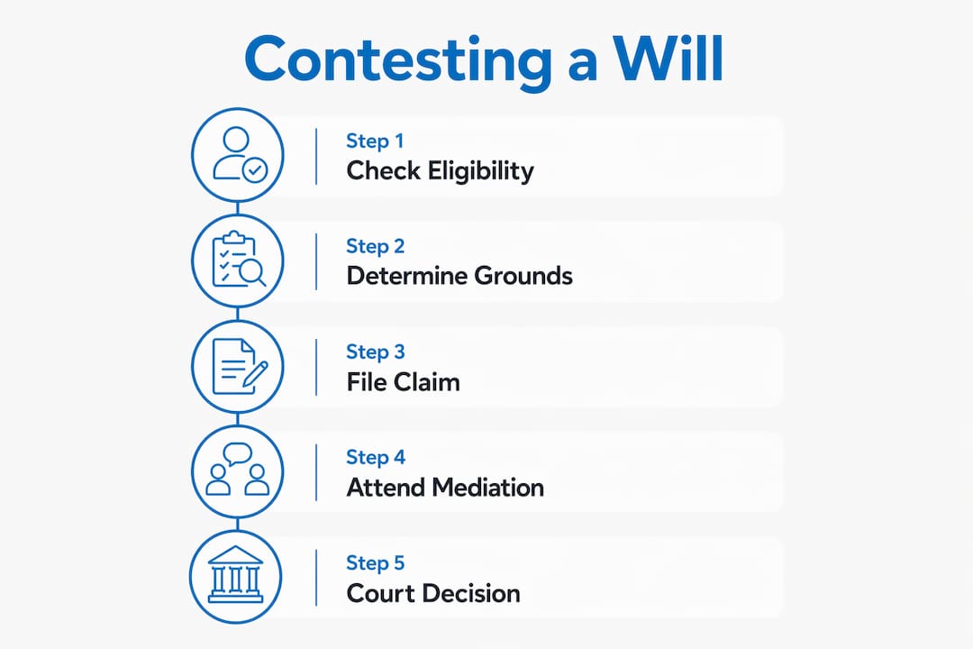 Infographic outlining will contesting steps