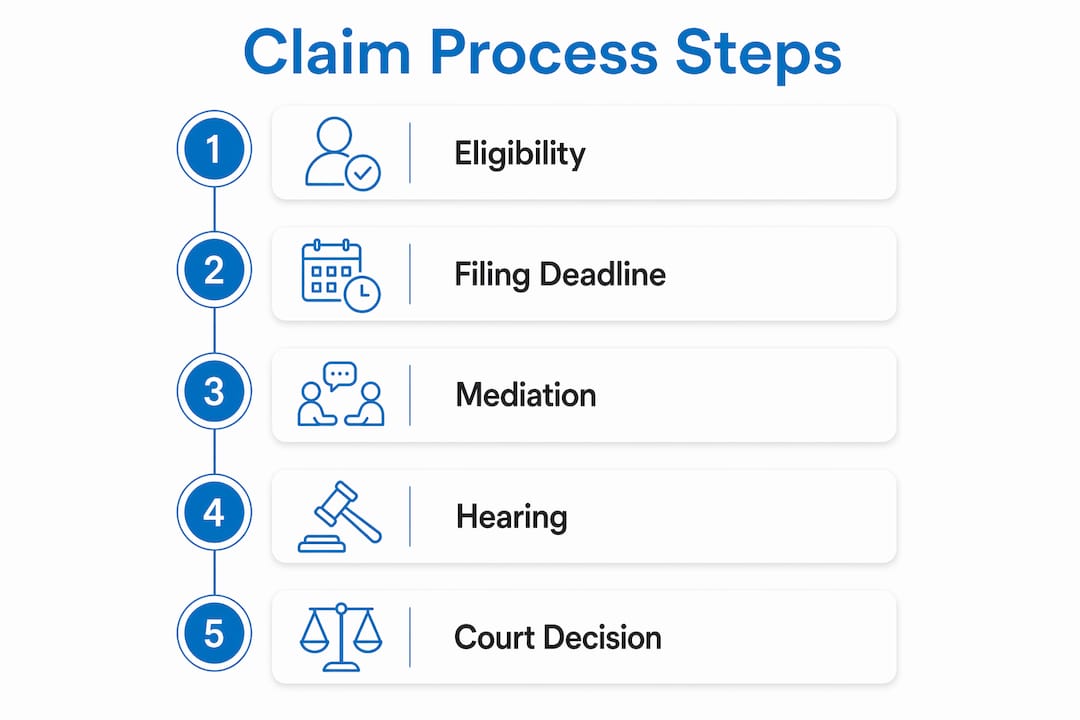 Infographic showing family provision claim process steps