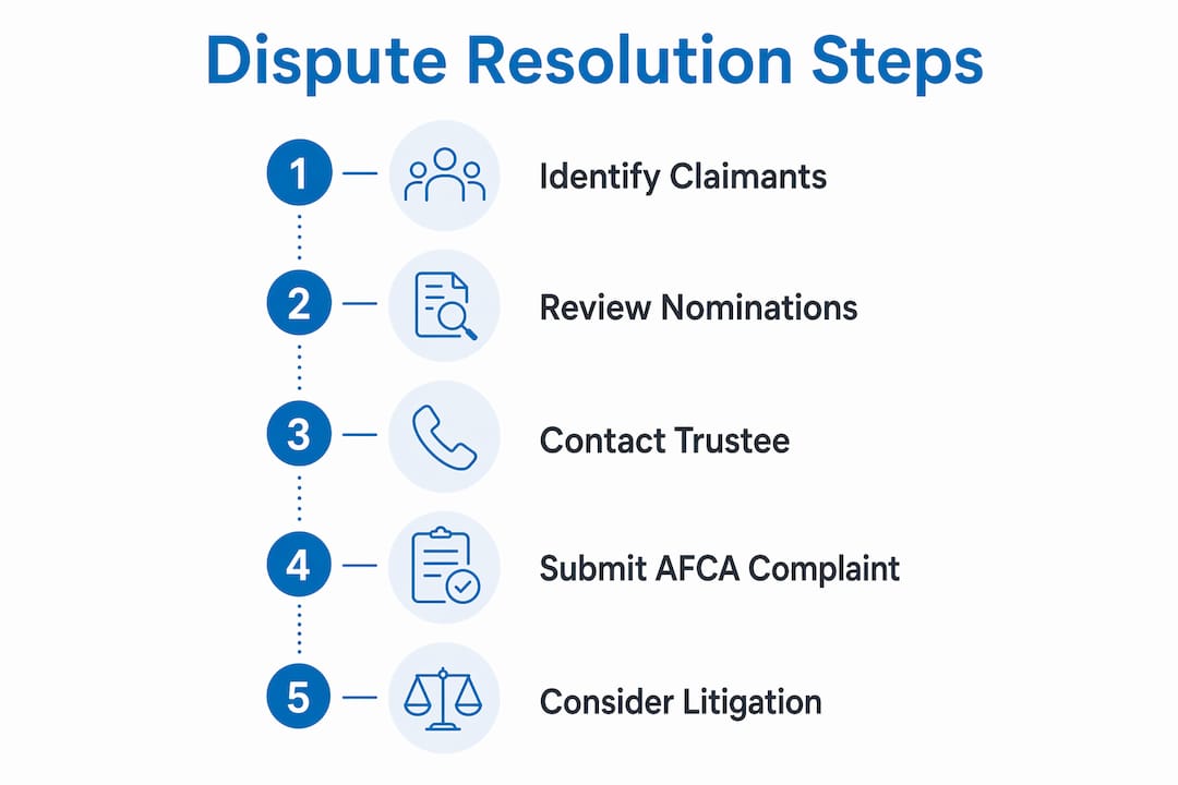 Infographic illustrating super dispute resolution steps