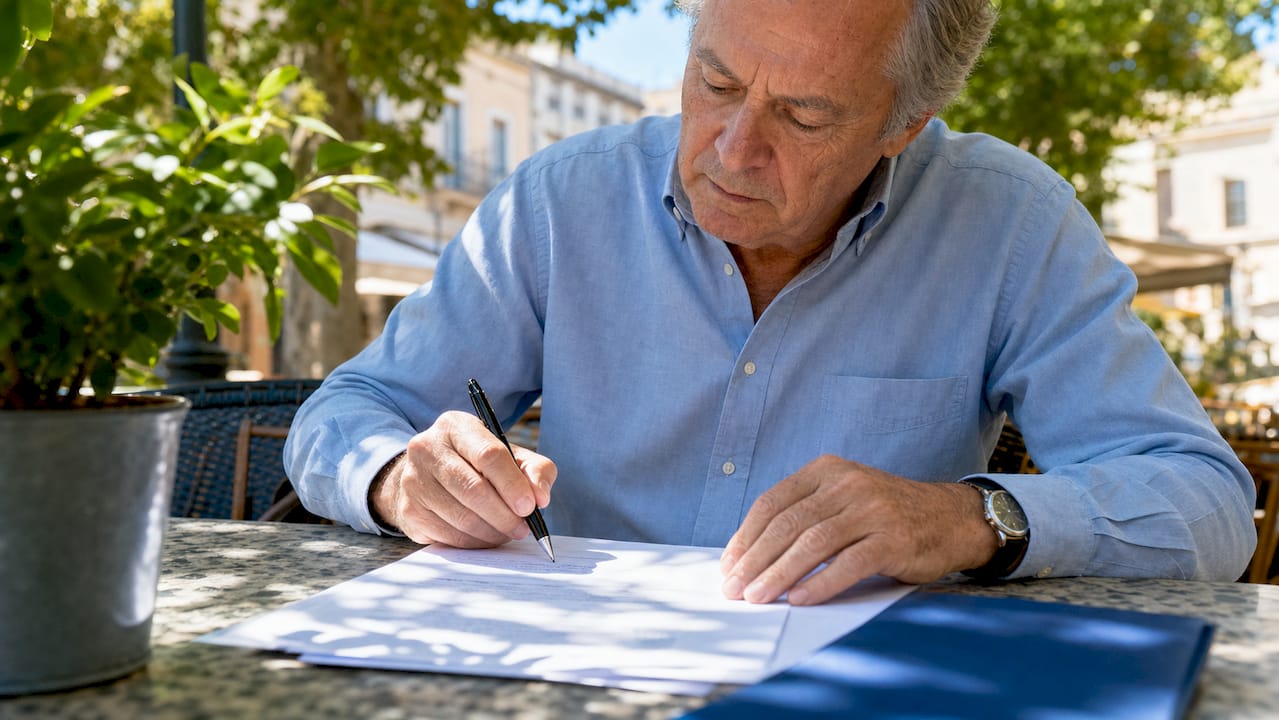 Hands signing estate grant legal documents